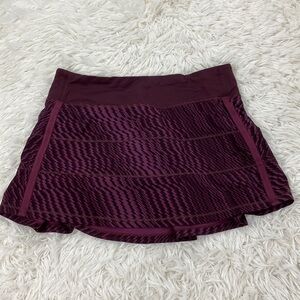 Lululemon Pace Rival Skirt Shifted Horizon Red Grape Black / Bordeaux Drama